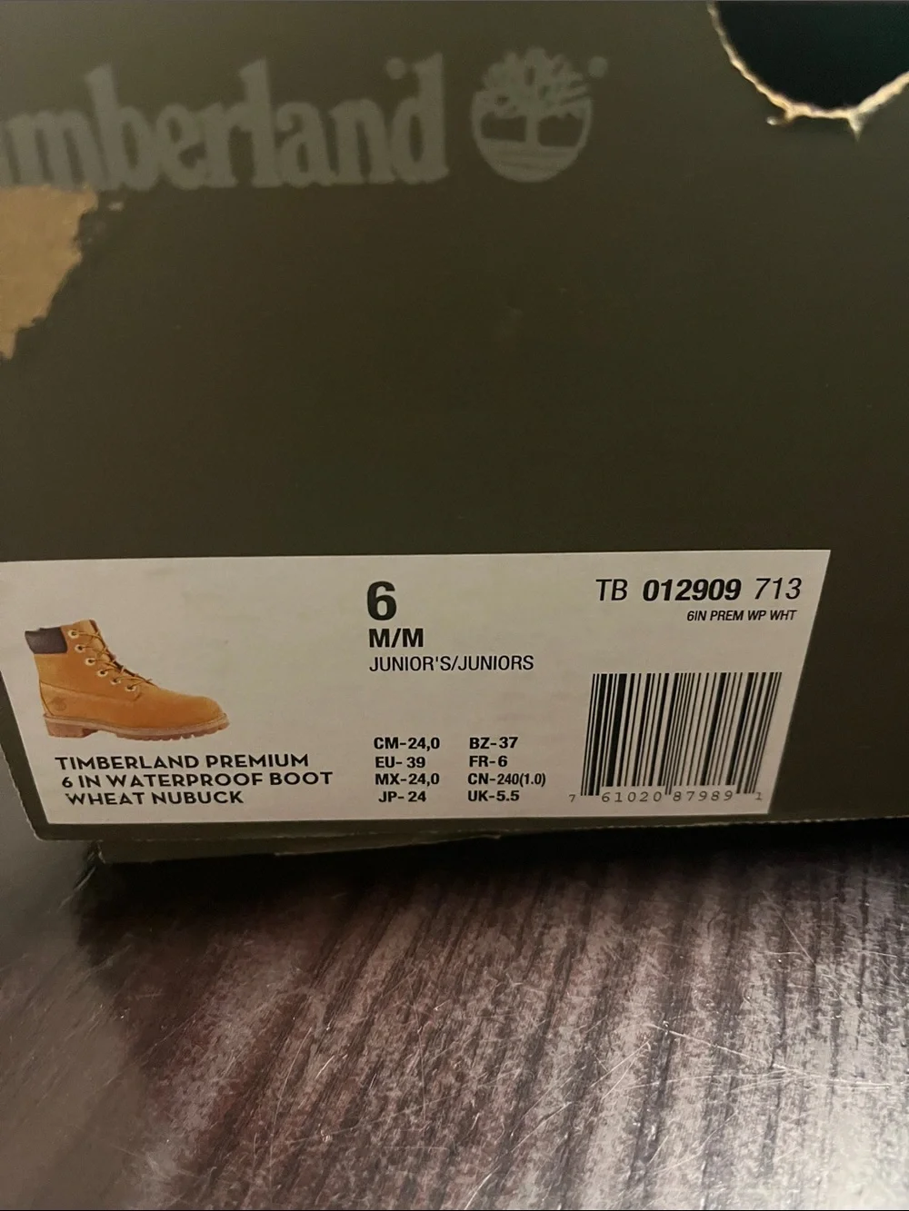 Timberland Kids Wheat Leather Lace-Up Boot